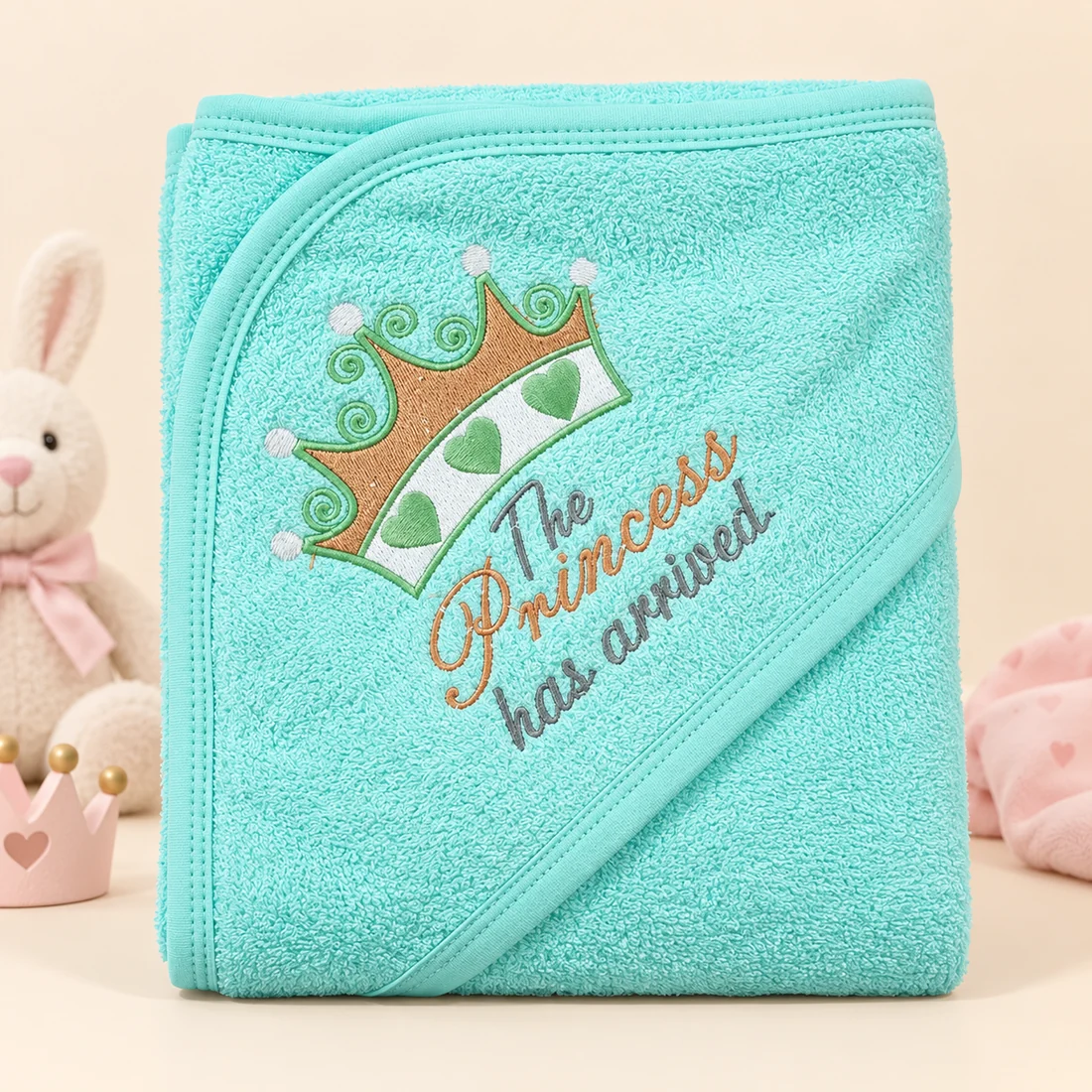 Baby Hooded Bath Towel Princess Green - Sunshine