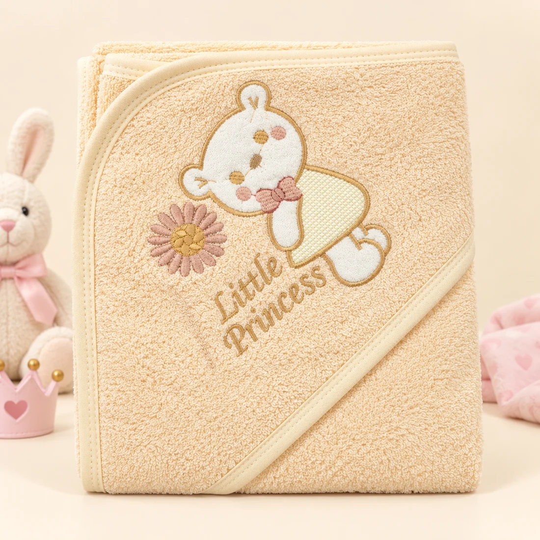 Baby Hooded Bath Towel Princess Pink - Sunshine